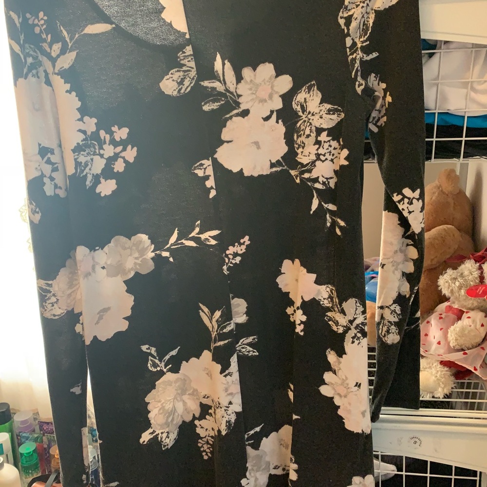 Black and white floral dress